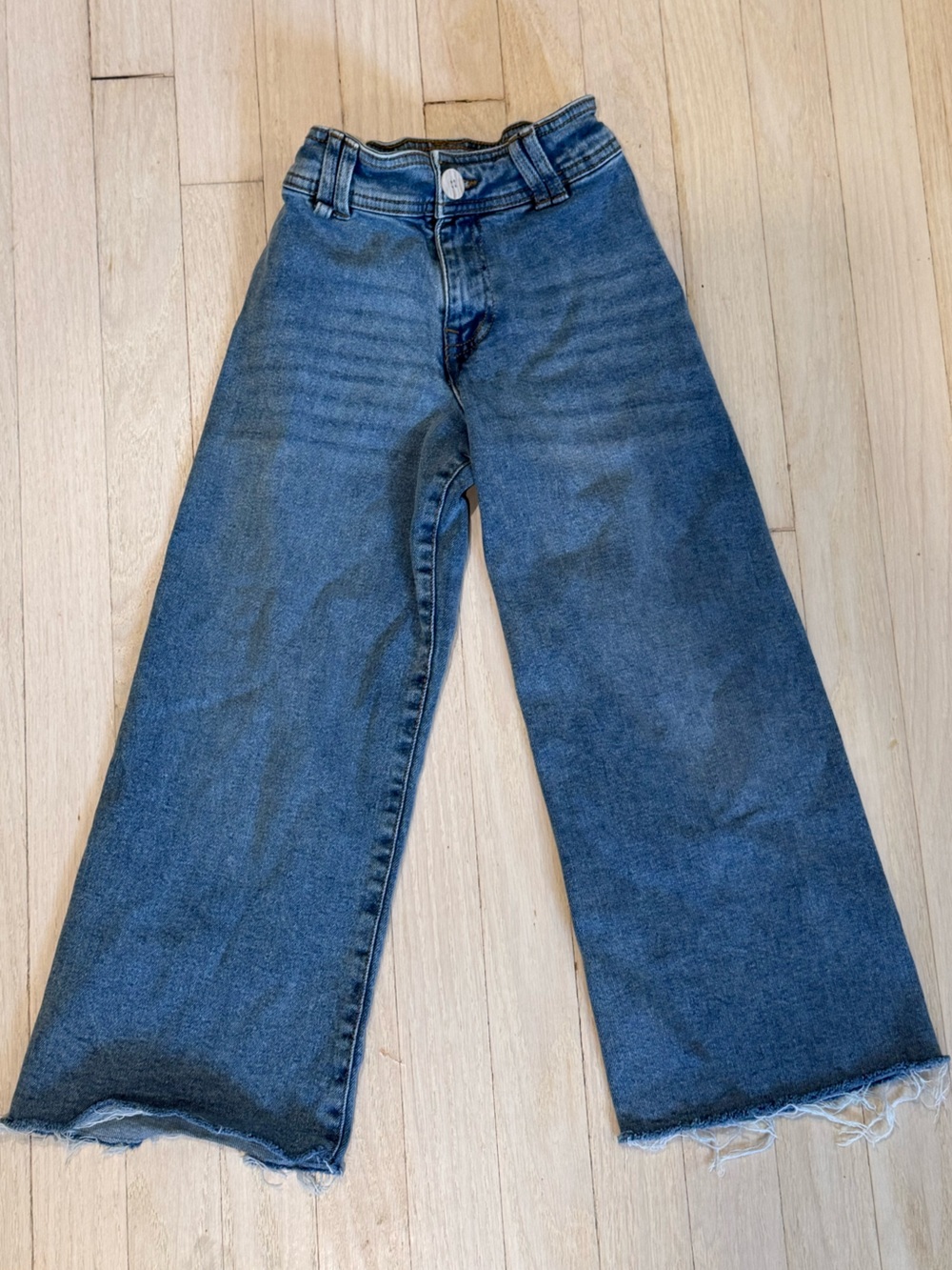 Zara Girl’s Wide Leg Jeans — Washed Blue
